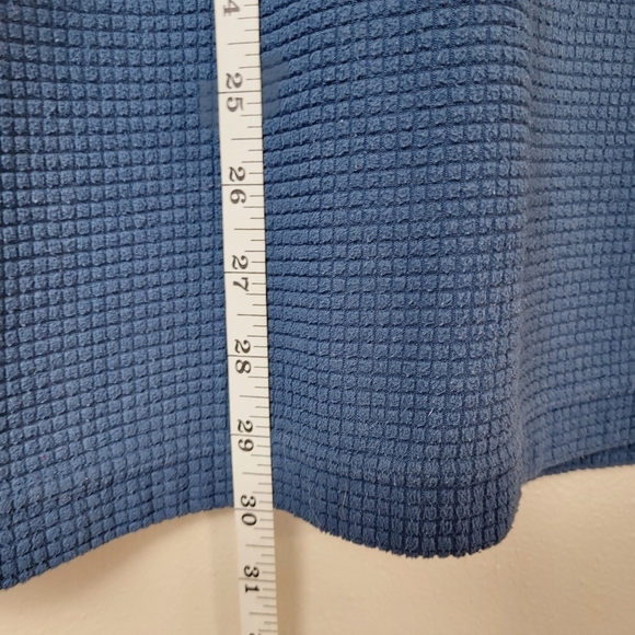 LL Bean Quarter Zip Navy Blue Waffle Longsleeve Pull Over Shirt Men's Large Tall - Picture 5 of 6